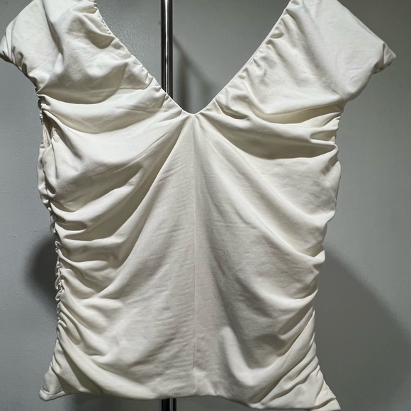 J. Crew White Ruched Top - Picture 2 of 4